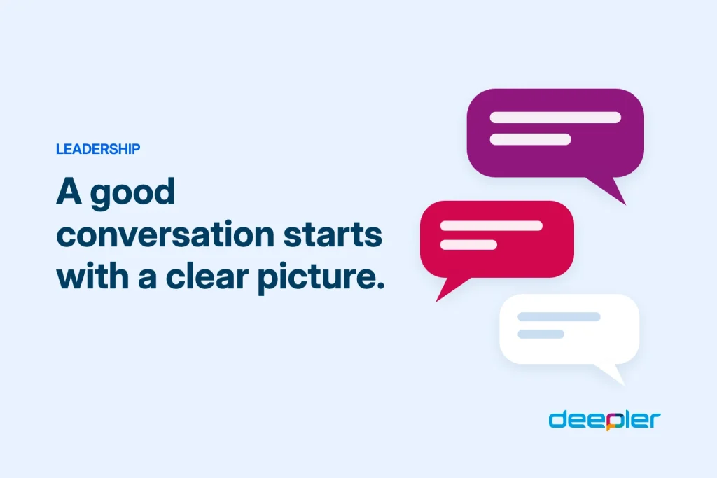 Deepler blog header with the text: A good conversation starts with a clear picture