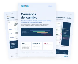 Vista previa del whitepaper "Cansados del cambio" sobre la fatiga del cambio y el respaldo de los empleados