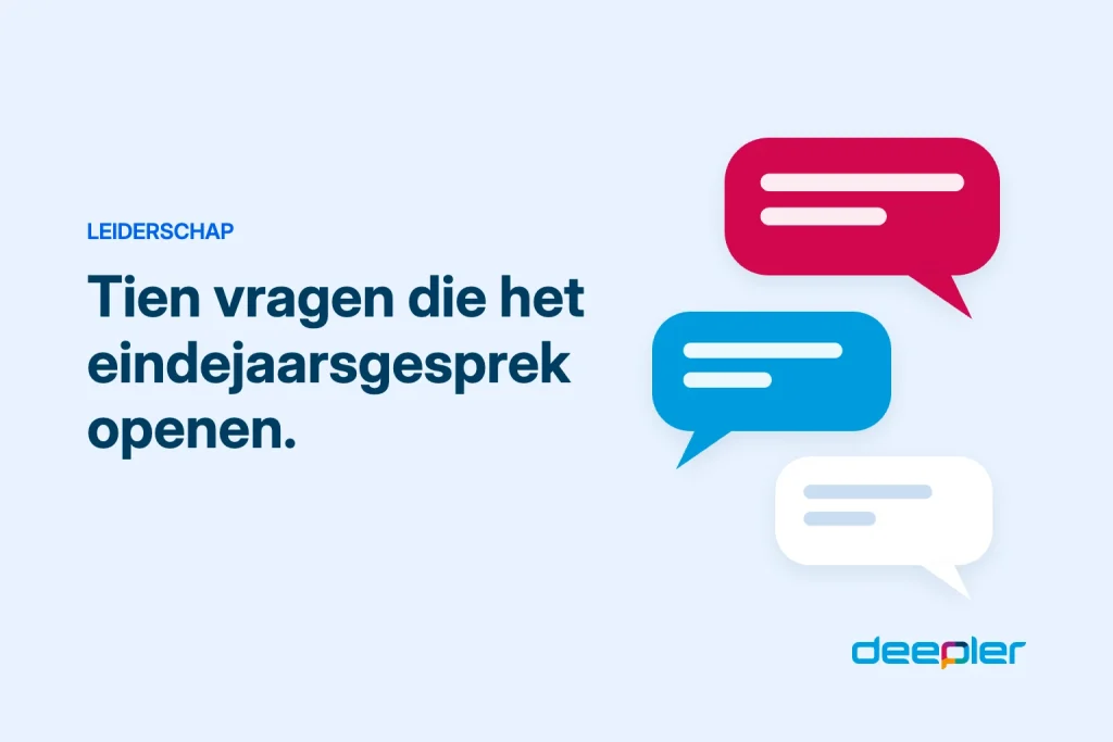 Deepler-header met de tekst: Tien vragen die het eindejaarsgesprek openen