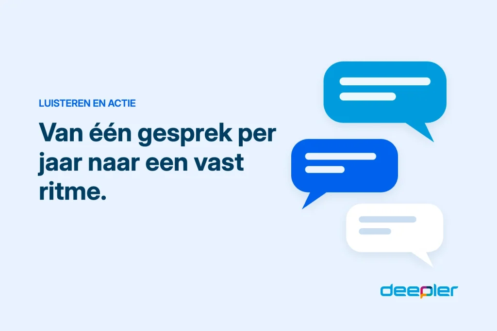 Deepler-header met de tekst: Van één gesprek per jaar naar een vast ritme