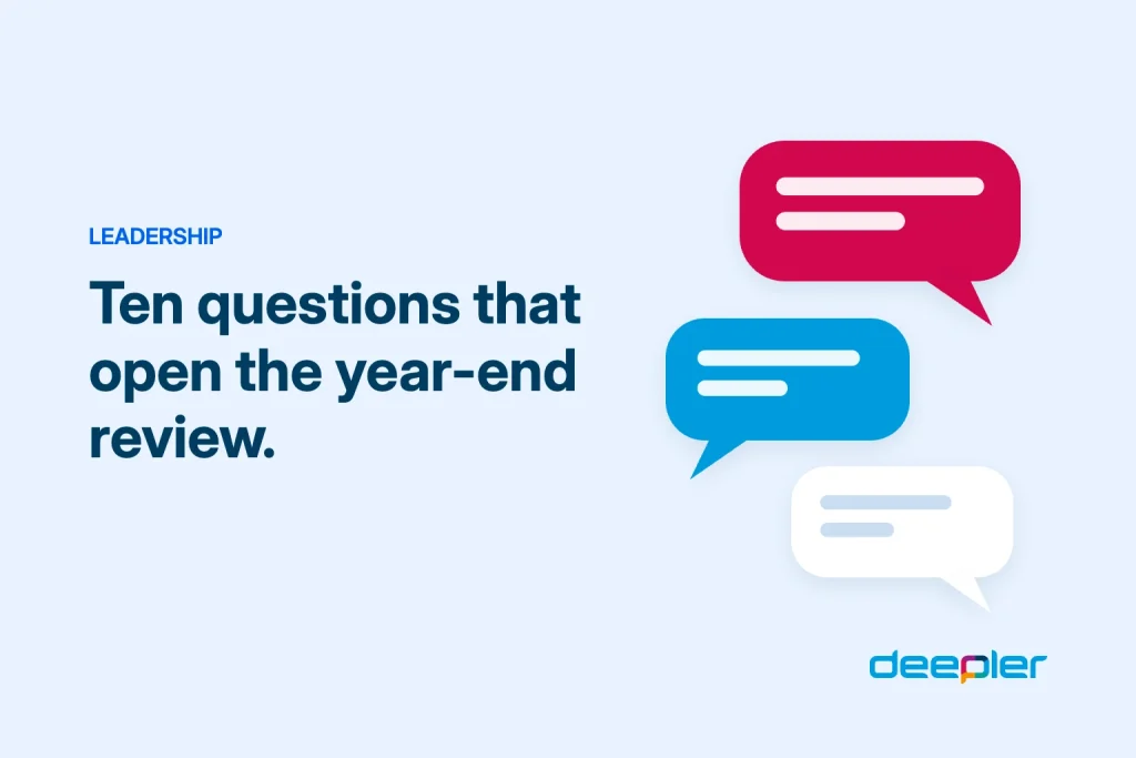 Deepler blog header with the text: Ten questions that open the year-end review
