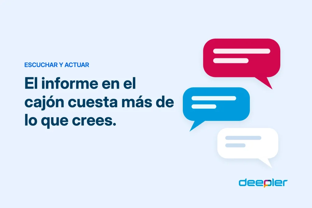 Cabecera del blog de Deepler con el texto: El informe en el cajón cuesta más de lo que crees