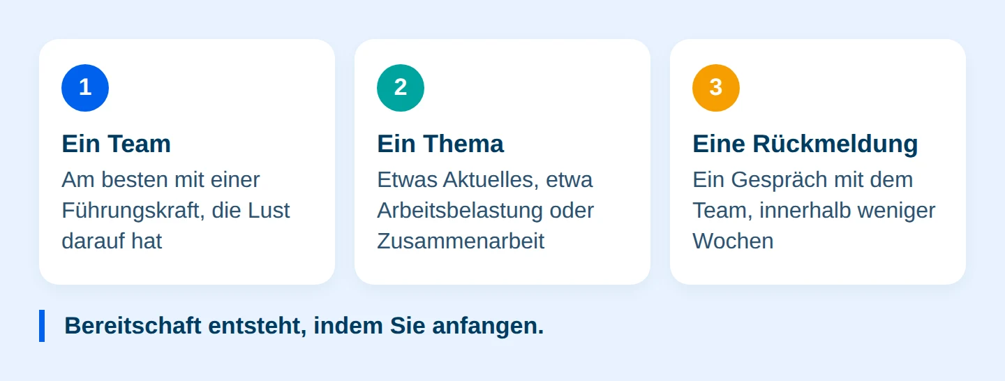 Grafik: Ein Pilot mit einer Pulsbefragung: klein, aber echt