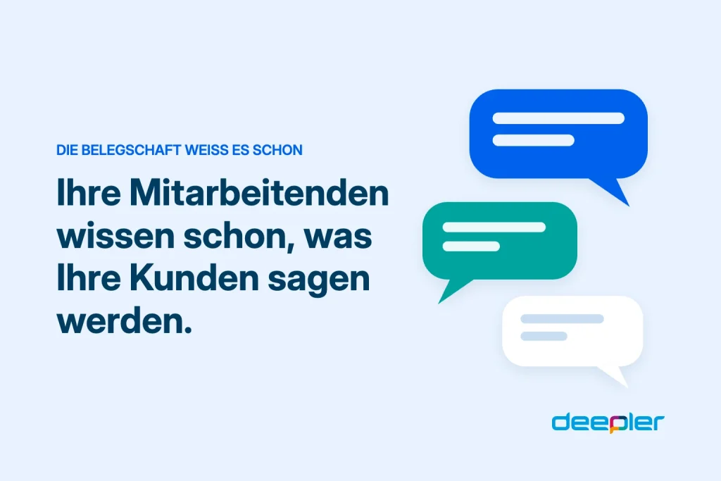 Deepler Blog-Header mit dem Text: Ihre Mitarbeitenden wissen schon, was Ihre Kunden sagen werden