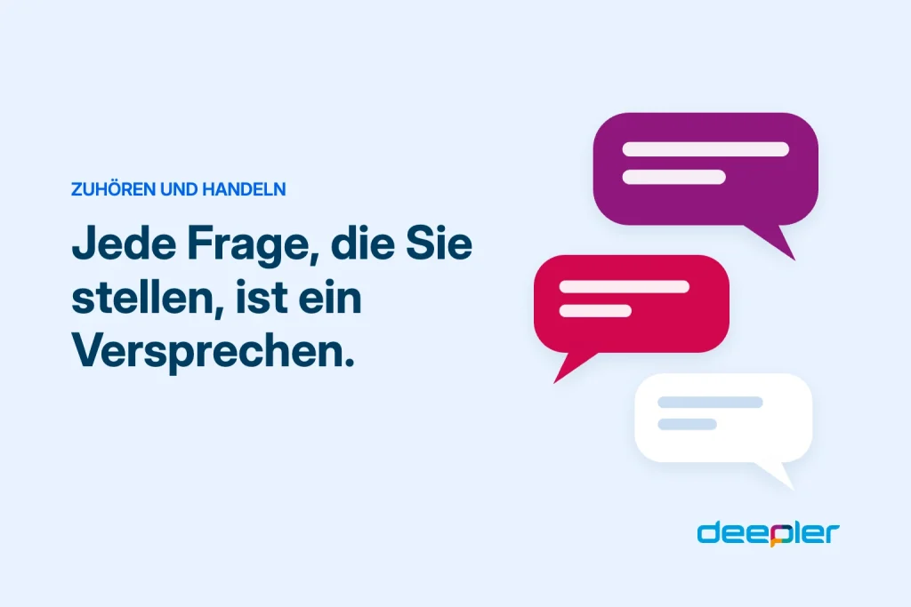 Deepler Blog-Header mit dem Text: Jede Frage, die Sie stellen, ist ein Versprechen