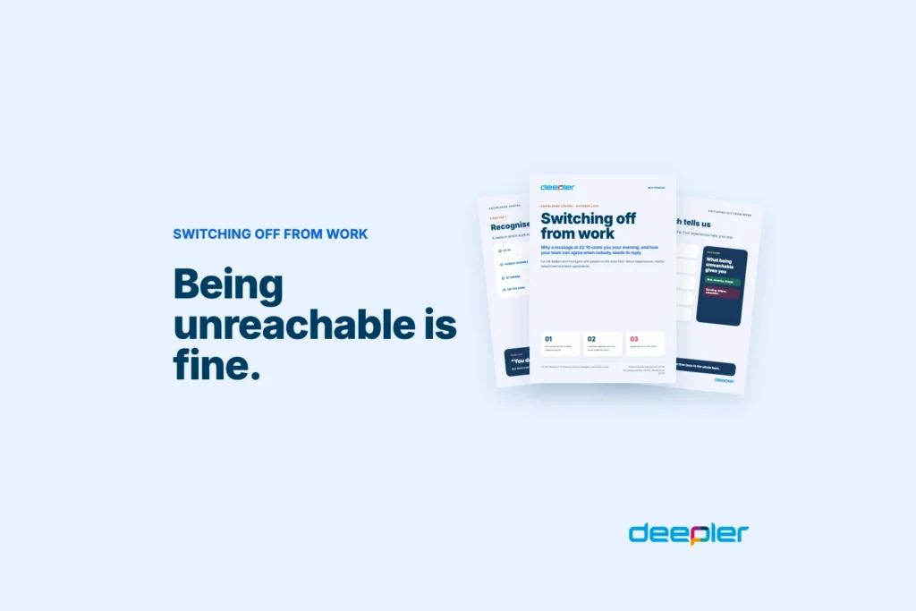 Deepler blog header with the text: Being unreachable is fine.