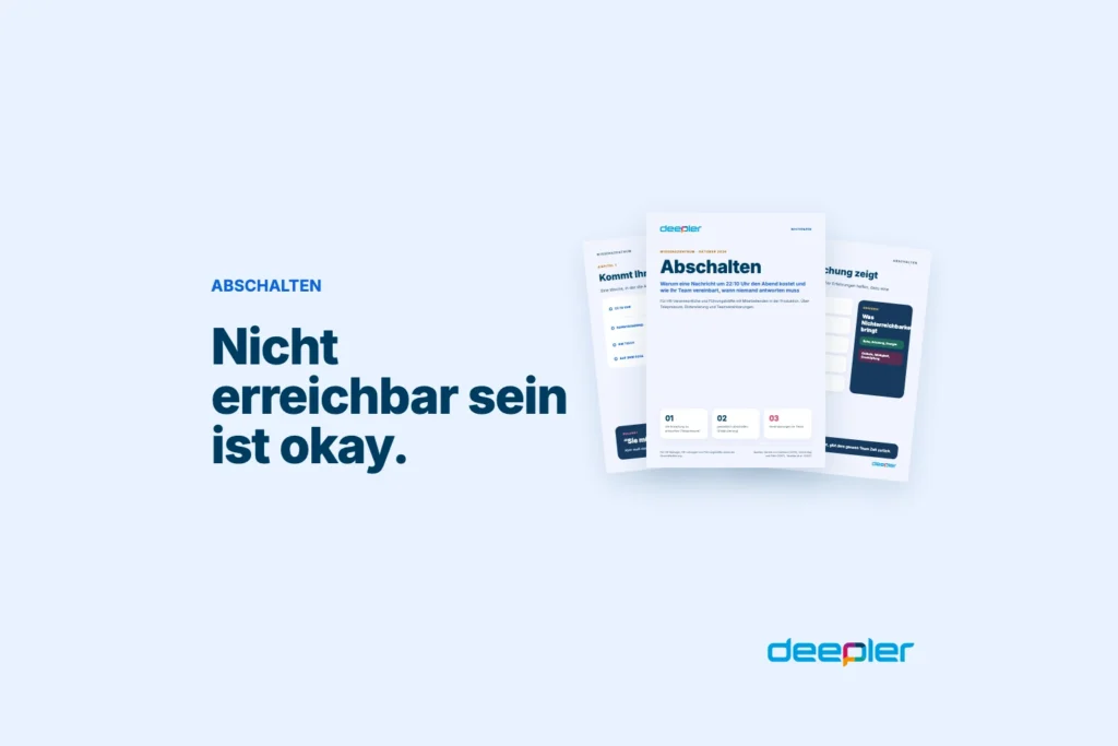 Deepler Blog-Header mit dem Text: Nicht erreichbar sein ist okay.