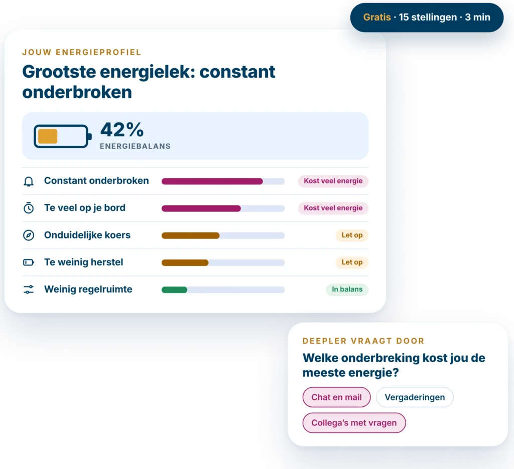 Voorbeeld van een energieprofiel uit de gratis werkdruktest van Deepler